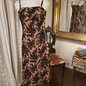 Chic Black Floral Midi Dress